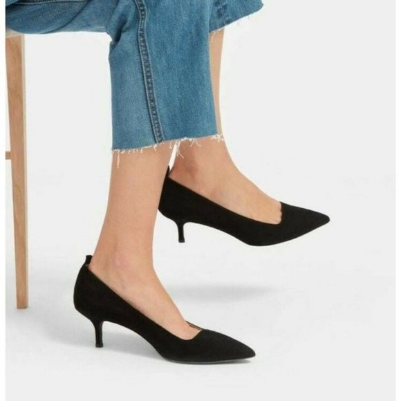 Everlane Shoes - Everlane The Editor Kitten Heel Pointed Toe Black